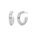 925 Sterling Silver High-Polish C-Shape Open Hoop Earrings 40400137