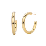 925 Sterling Silver High-Polish C-Shape Open Hoop Earrings 40400137