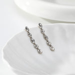 925 Sterling Silver Organic Irregular Link Linear Drop Earrings 40400139