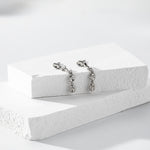 925 Sterling Silver Organic Irregular Link Linear Drop Earrings 40400139
