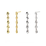 925 Sterling Silver Organic Irregular Link Linear Drop Earrings 40400139