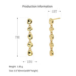 925 Sterling Silver Organic Irregular Link Linear Drop Earrings 40400139