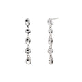 925 Sterling Silver Organic Irregular Link Linear Drop Earrings 40400139