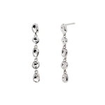 925 Sterling Silver Organic Irregular Link Linear Drop Earrings 40400139