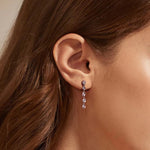 925 Sterling Silver Organic Irregular Link Linear Drop Earrings 40400139