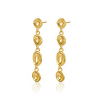 925 Sterling Silver Organic Bean Link Linear Drop Earrings 40400142