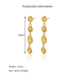 925 Sterling Silver Organic Bean Link Linear Drop Earrings 40400142