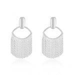 925 Sterling Silver Minimalist Chain Fringe Earrings 40400143