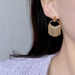 925 Sterling Silver Minimalist Chain Fringe Earrings 40400143