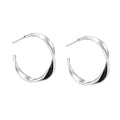 925 Sterling Silver Mobius Twisted Open Hoop Earrings 40400146