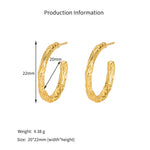 925 Sterling Silver Textured Molten C-Shape Hoop Earrings 40400150