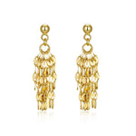 925 Sterling Silver Disc Fringe Dangle Earrings 40400152