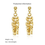 925 Sterling Silver Disc Fringe Dangle Earrings 40400152