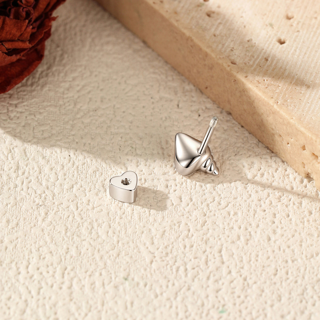 925 Sterling Silver Conch Shell Cartilage Stud 40600023