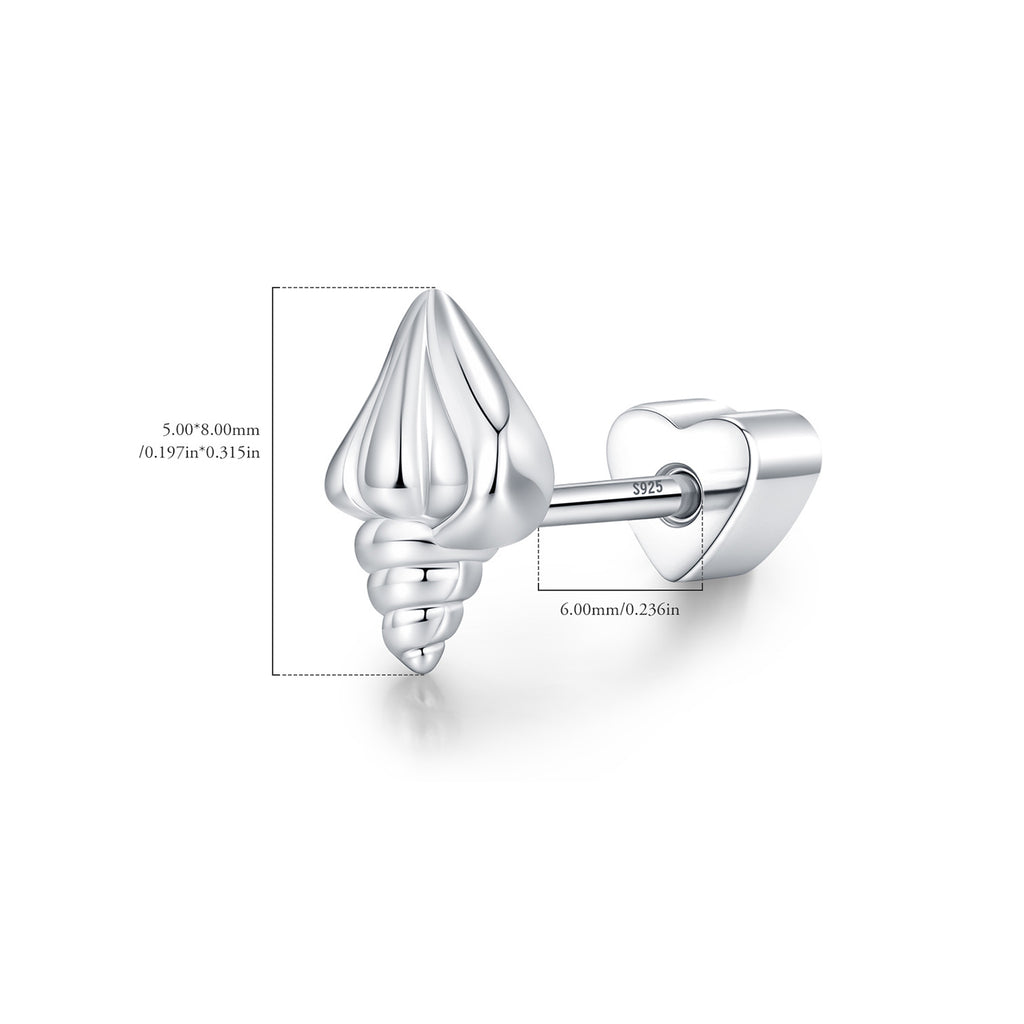 925 Sterling Silver Conch Shell Cartilage Stud 40600023