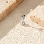 925 Sterling Silver Three Bead Cluster Flat Back Cartilage Stud 40600024
