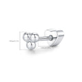 925 Sterling Silver Three Bead Cluster Flat Back Cartilage Stud 40600024