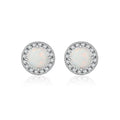 925 Sterling Silver Halo Lab Created Opal Stud Earrings 40700048
