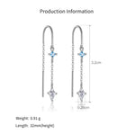 925 Sterling Silver Geometric Kite CZ Tassel Threader Earrings 50500010