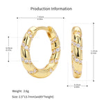 925 Sterling Silver Twisted Rainbow Zircon Huggie Hoop Earrings 60200313