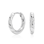 925 Sterling Silver Twisted Rainbow Zircon Huggie Hoop Earrings 60200313