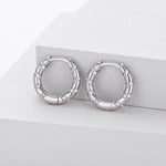 925 Sterling Silver Twisted Rainbow Zircon Huggie Hoop Earrings 60200313