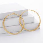 925 Sterling Silver Textured Statement Large Hoop Earrings 60200316