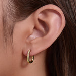 925 Sterling Silver Minimalist U-Shape Zircon Huggie Earrings 60200325