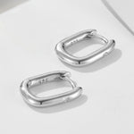 925 Sterling Silver Minimalist U-Shape Zircon Huggie Earrings 60200325