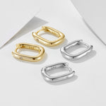 925 Sterling Silver Minimalist U-Shape Zircon Huggie Earrings 60200325