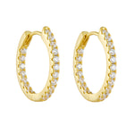 925 Sterling Silver Classic Zircon Huggie Hoop Earrings 60200328