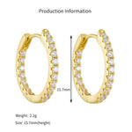 925 Sterling Silver Classic Zircon Huggie Hoop Earrings 60200328