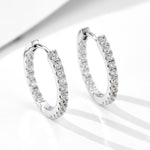 925 Sterling Silver Classic Zircon Huggie Hoop Earrings 60200328