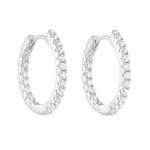 925 Sterling Silver Classic Zircon Huggie Hoop Earrings 60200328