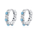 925 Sterling Silver Zircon Beaded Huggie Earrings 60200344