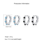 925 Sterling Silver Zircon Beaded Huggie Earrings 60200344