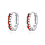 925 Sterling Silver Multi-Color Zircon Huggie Hoop Earrings 60200349
