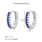925 Sterling Silver Multi-Color Zircon Huggie Hoop Earrings 60200349