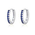 925 Sterling Silver Multi-Color Zircon Huggie Hoop Earrings 60200349