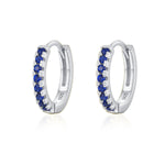 925 Sterling Silver Multi-Color Zircon Huggie Hoop Earrings 60200349