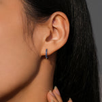 925 Sterling Silver Multi-Color Zircon Huggie Hoop Earrings 60200349
