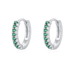 925 Sterling Silver Multi-Color Zircon Huggie Hoop Earrings 60200349