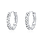 925 Sterling Silver Multi-Color Zircon Huggie Hoop Earrings 60200349