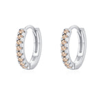 925 Sterling Silver Multi-Color Zircon Huggie Hoop Earrings 60200349