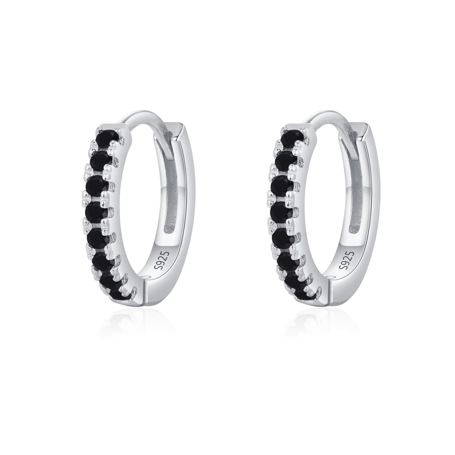 925 Sterling Silver Multi-Color Zircon Huggie Hoop Earrings 60200349