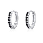 925 Sterling Silver Multi-Color Zircon Huggie Hoop Earrings 60200349