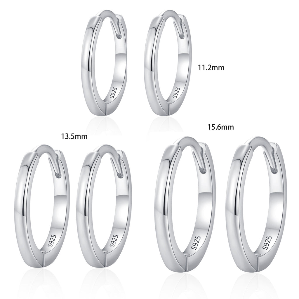 925 Sterling Silver Polished Classic Huggie Hoop Earrings 60200352