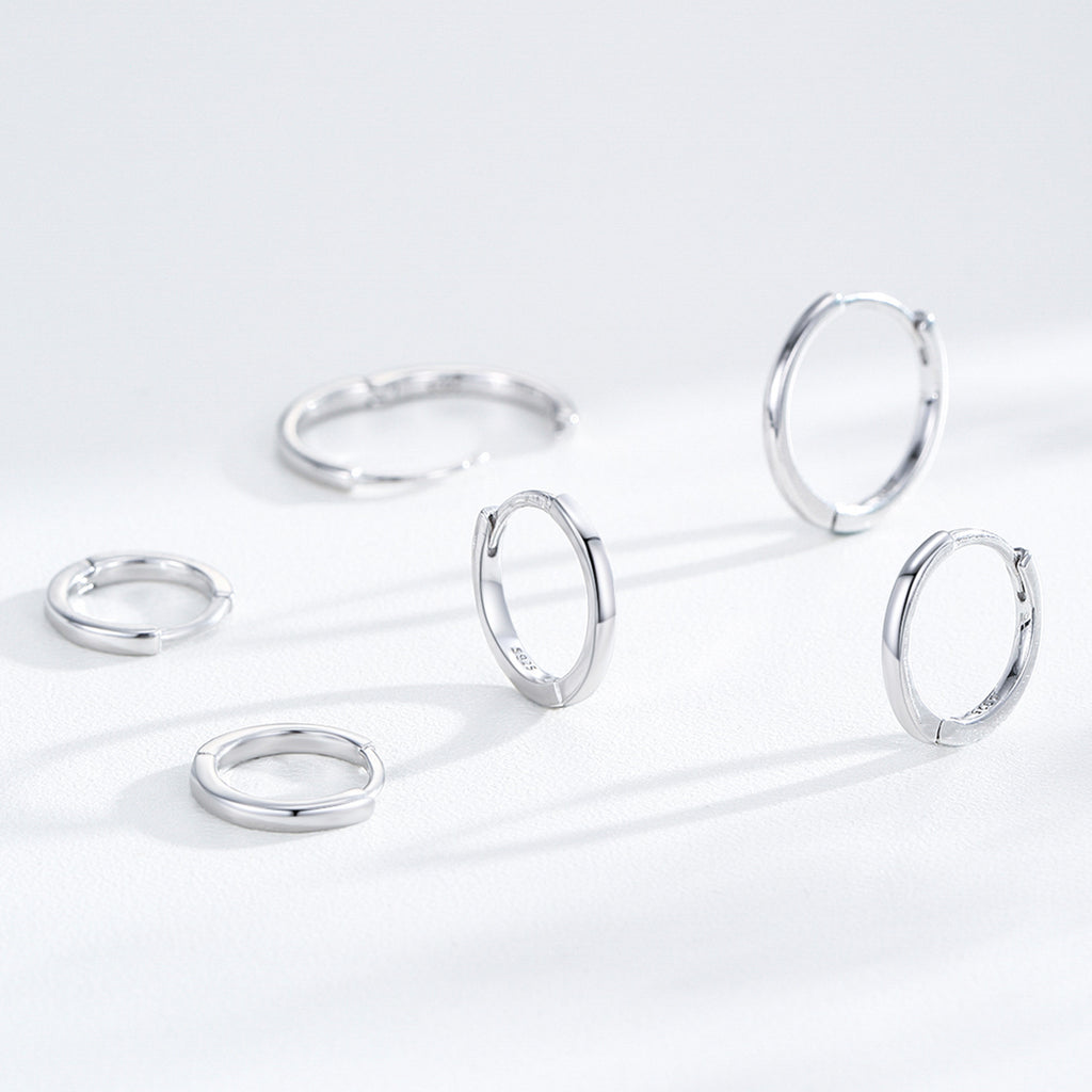 925 Sterling Silver Polished Classic Huggie Hoop Earrings 60200352
