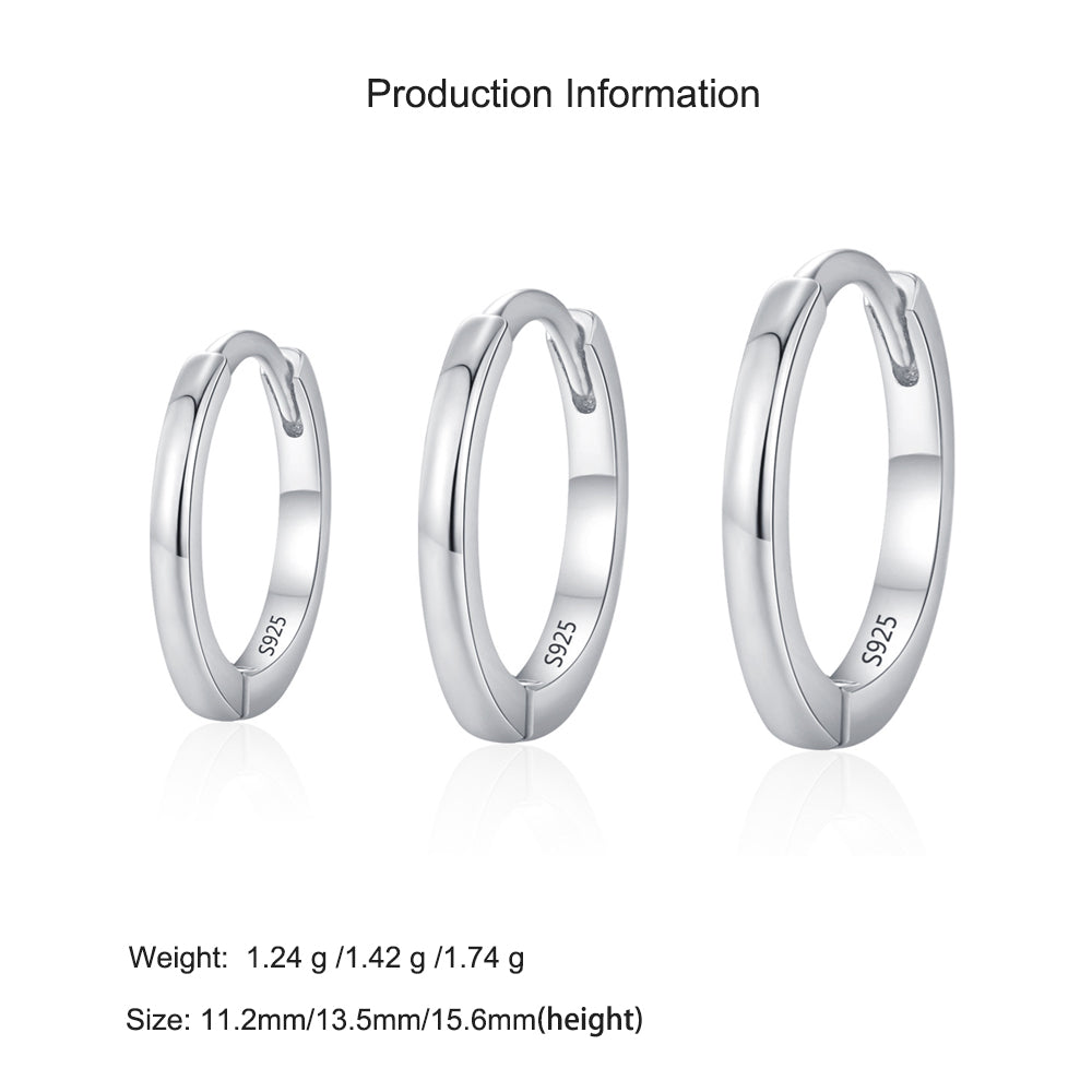 925 Sterling Silver Polished Classic Huggie Hoop Earrings 60200352