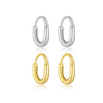 925 Sterling Silver Minimalist Smooth U-Shape Hoop Earrings 60200359
